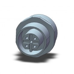 M12-Socket, 5p., B-Code, M16x1,5 